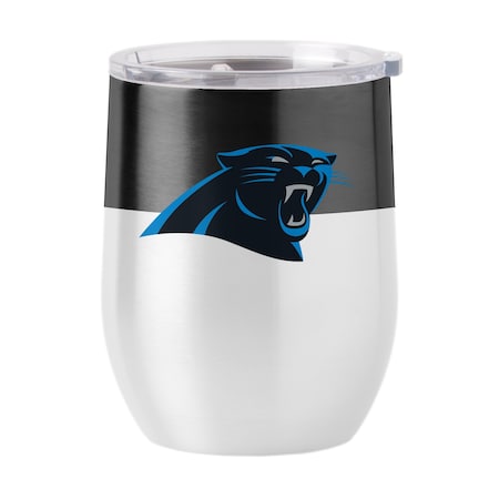 Logo Brands Carolina Panthers 16oz Colorblock Stainless Curved Beverage 605-S16CB-11